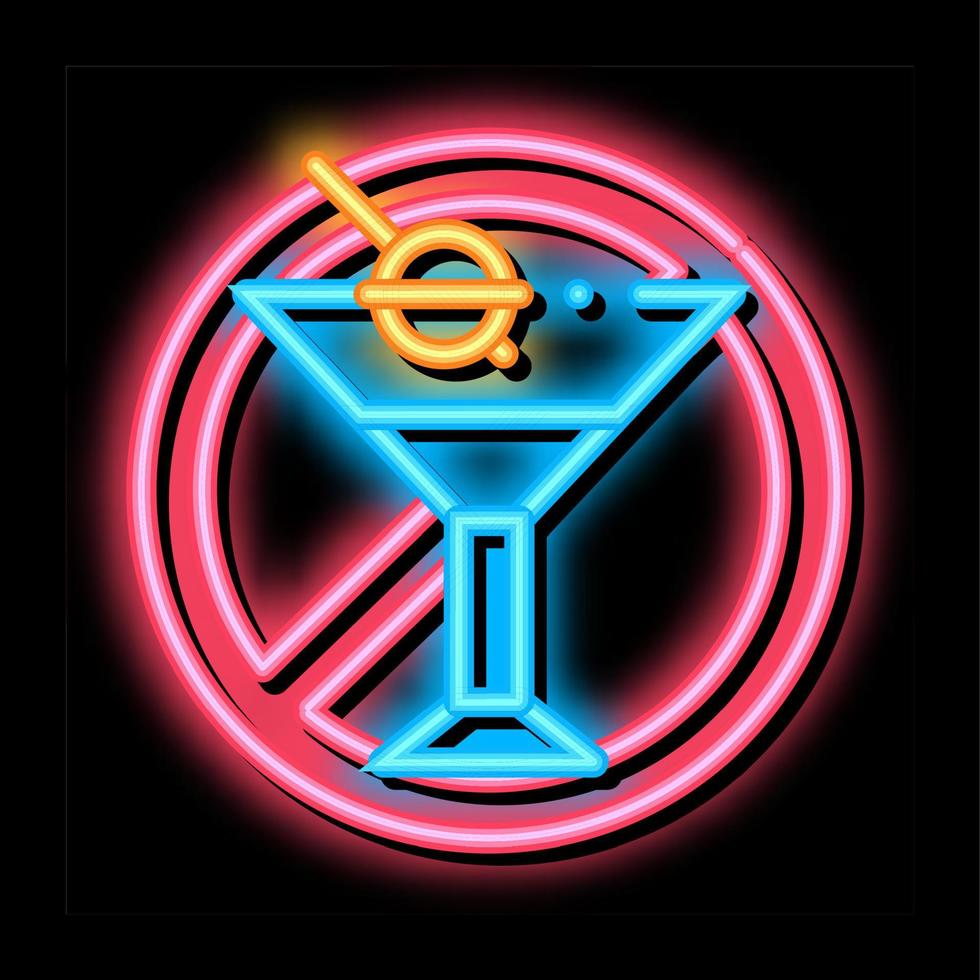 ilustração de ícone de brilho neon de álcool de sinal livre de alérgeno vetor