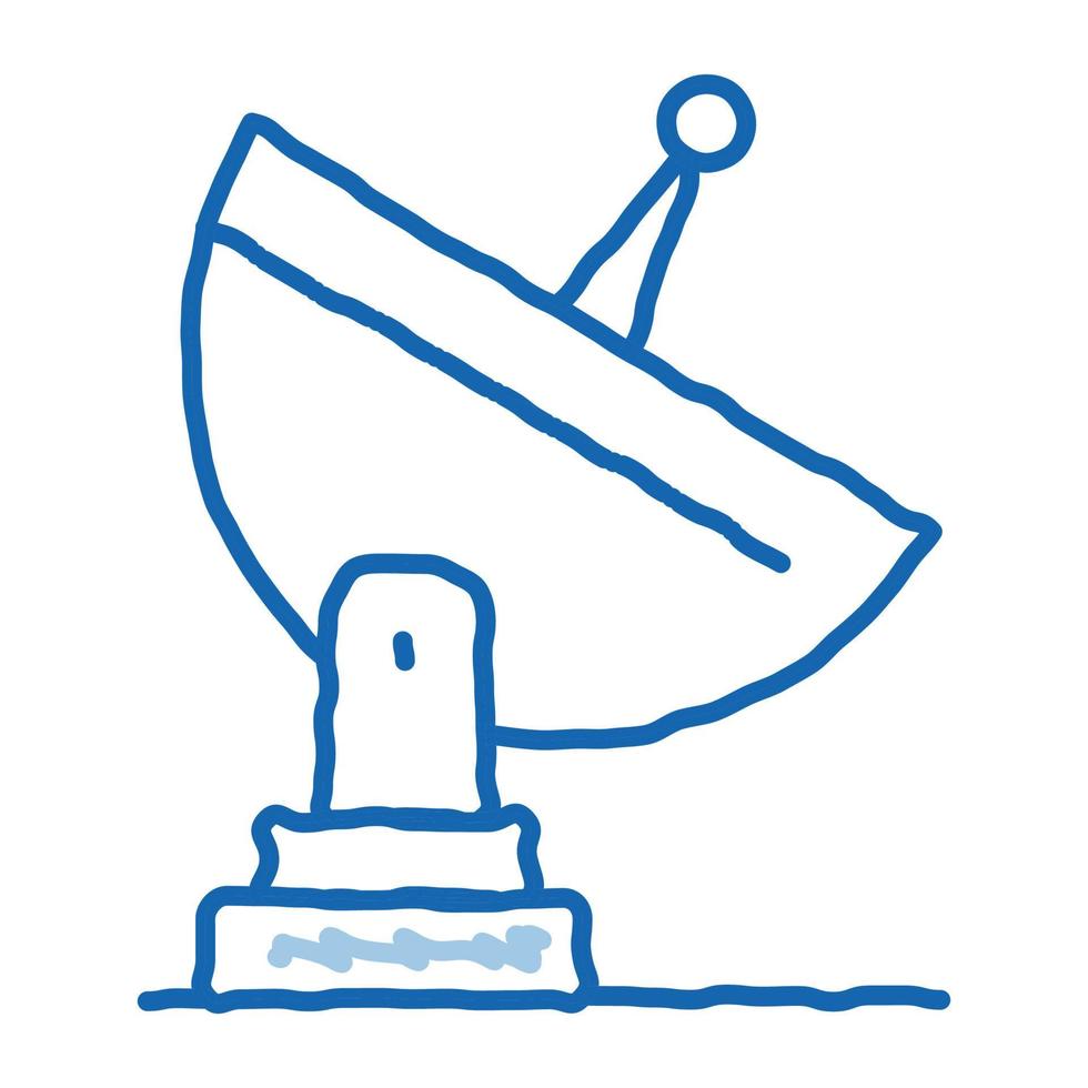 ícone de doodle de antena de rádio via satélite ilustração desenhada à mão vetor