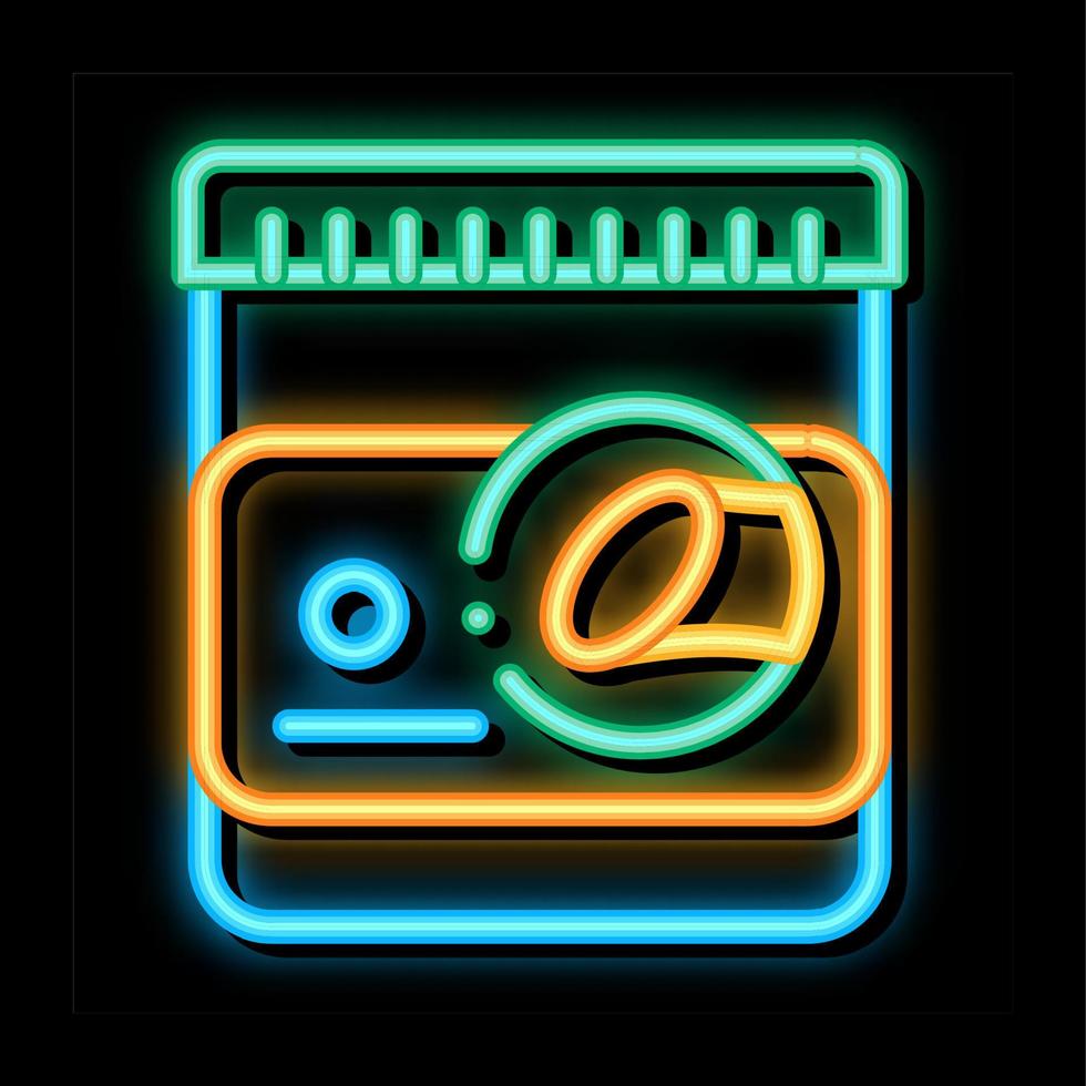 ilustração de ícone de brilho neon de recipiente de açúcar vetor