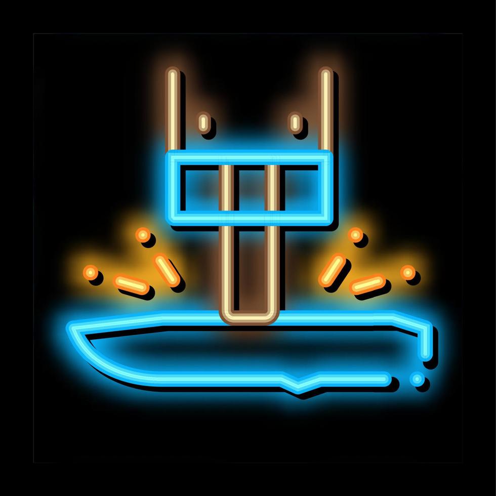 ilustração de ícone de brilho neon de produção de lâmina vetor
