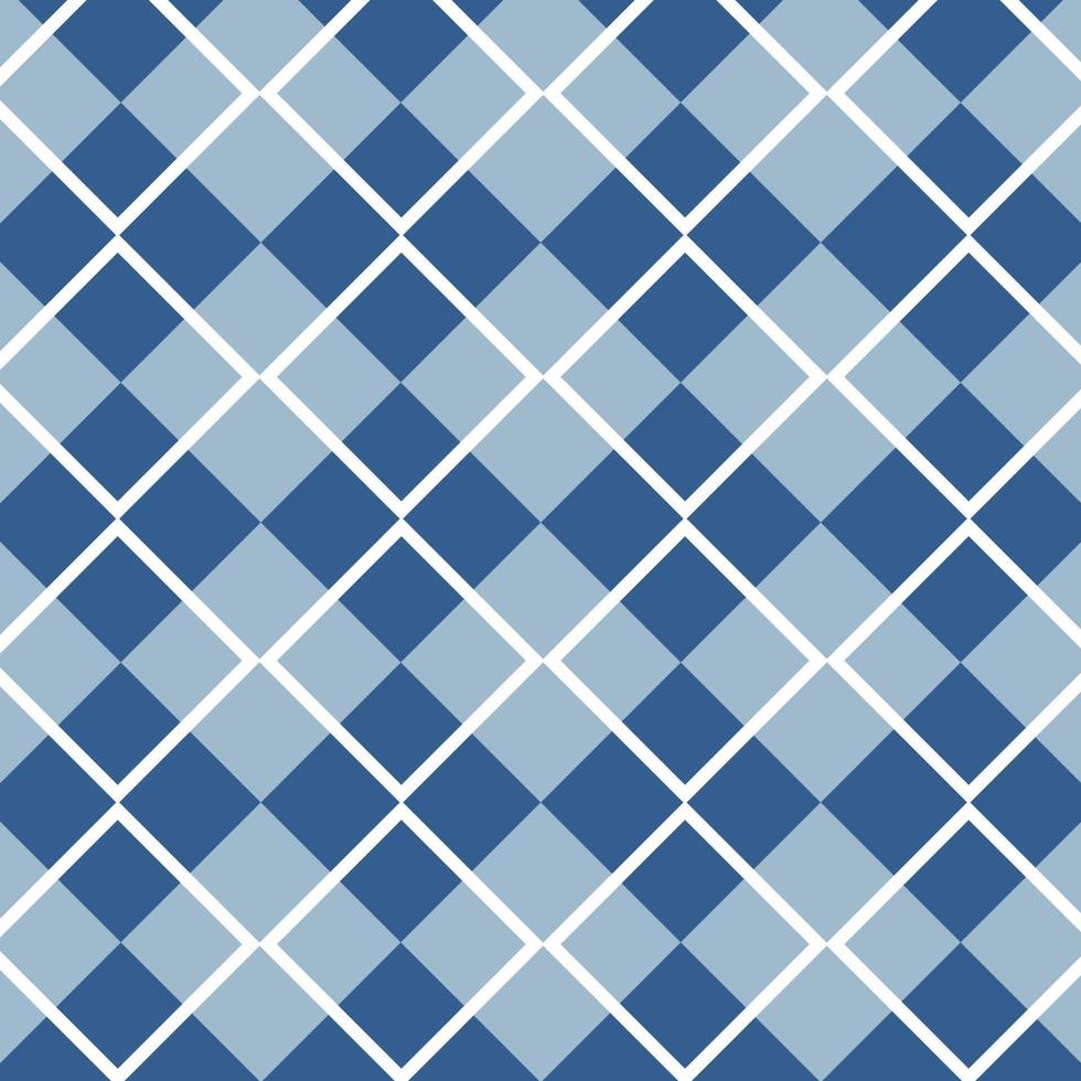 padrão de diamante têxtil clássico argyle azul sem costura vetor
