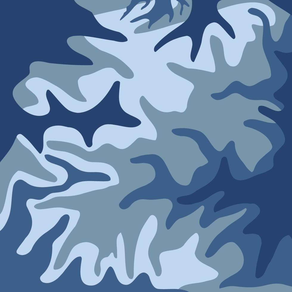 padrão de listras de camuflagem abstrata de oceano azul fundo militar adequado para roupas impressas vetor