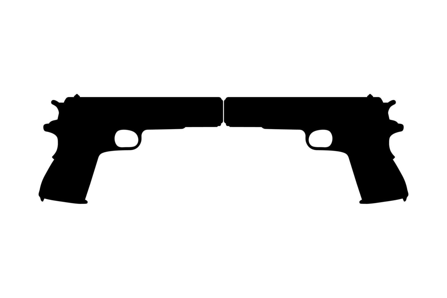 pistola de silhueta ou pistola de revólver para ilustração de arte, logotipo, pictograma, site ou elemento de design gráfico. ilustração vetorial vetor
