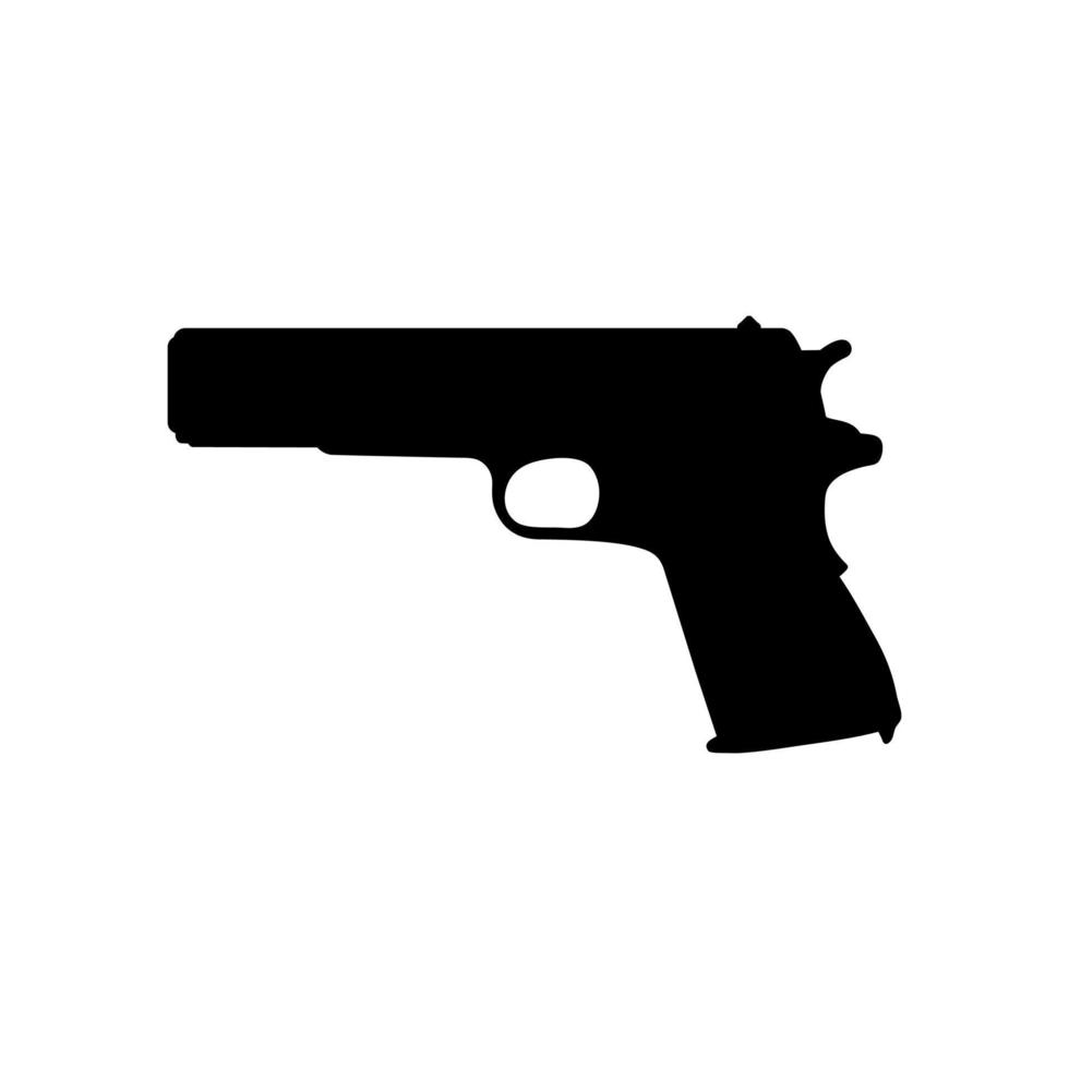 pistola de silhueta ou pistola de revólver para ilustração de arte, logotipo, pictograma, site ou elemento de design gráfico. ilustração vetorial vetor