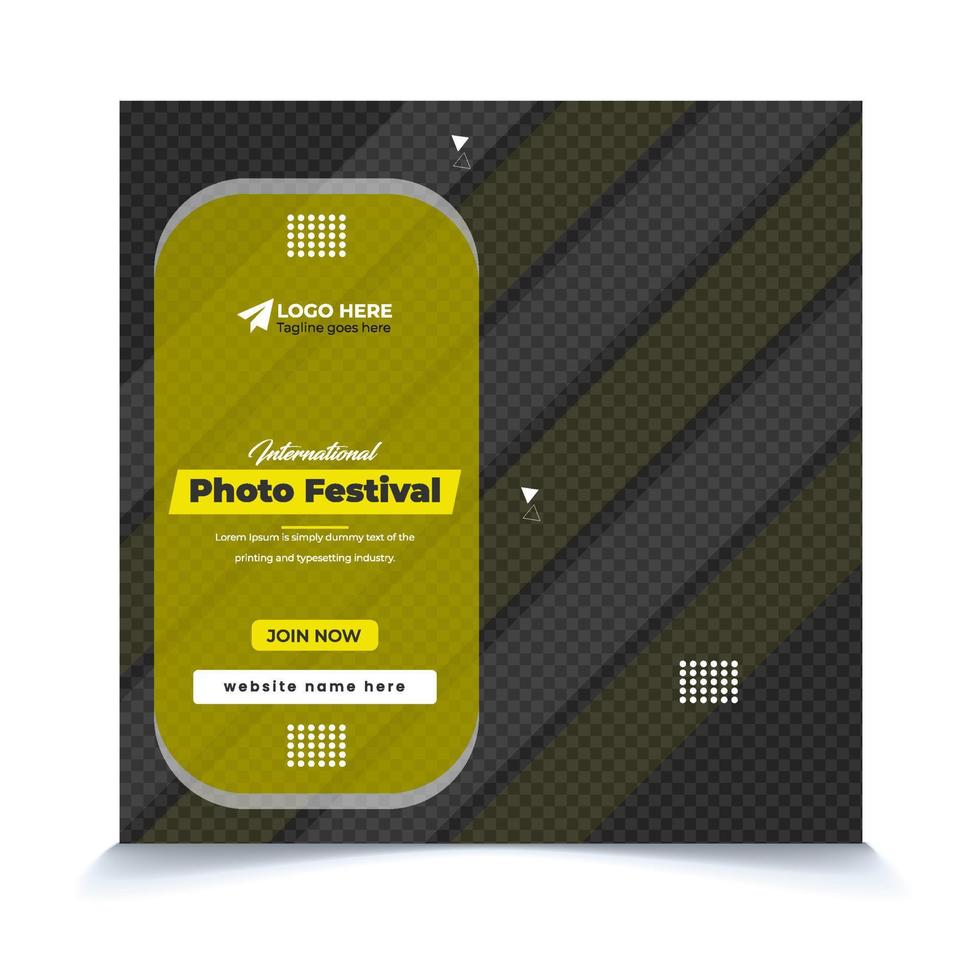 arquivo editável de modelo de postagem de mídia social do festival internacional de fotografia vetor