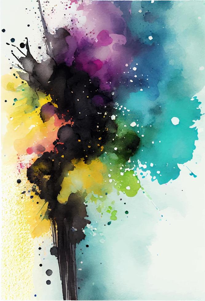 banner pintado à mão em aquarela colorido minimalista criativo abstrato vetor