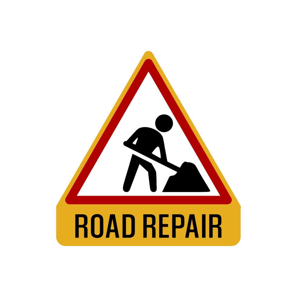 ícone de sinal de obras rodoviárias ou logotipo em vetor
