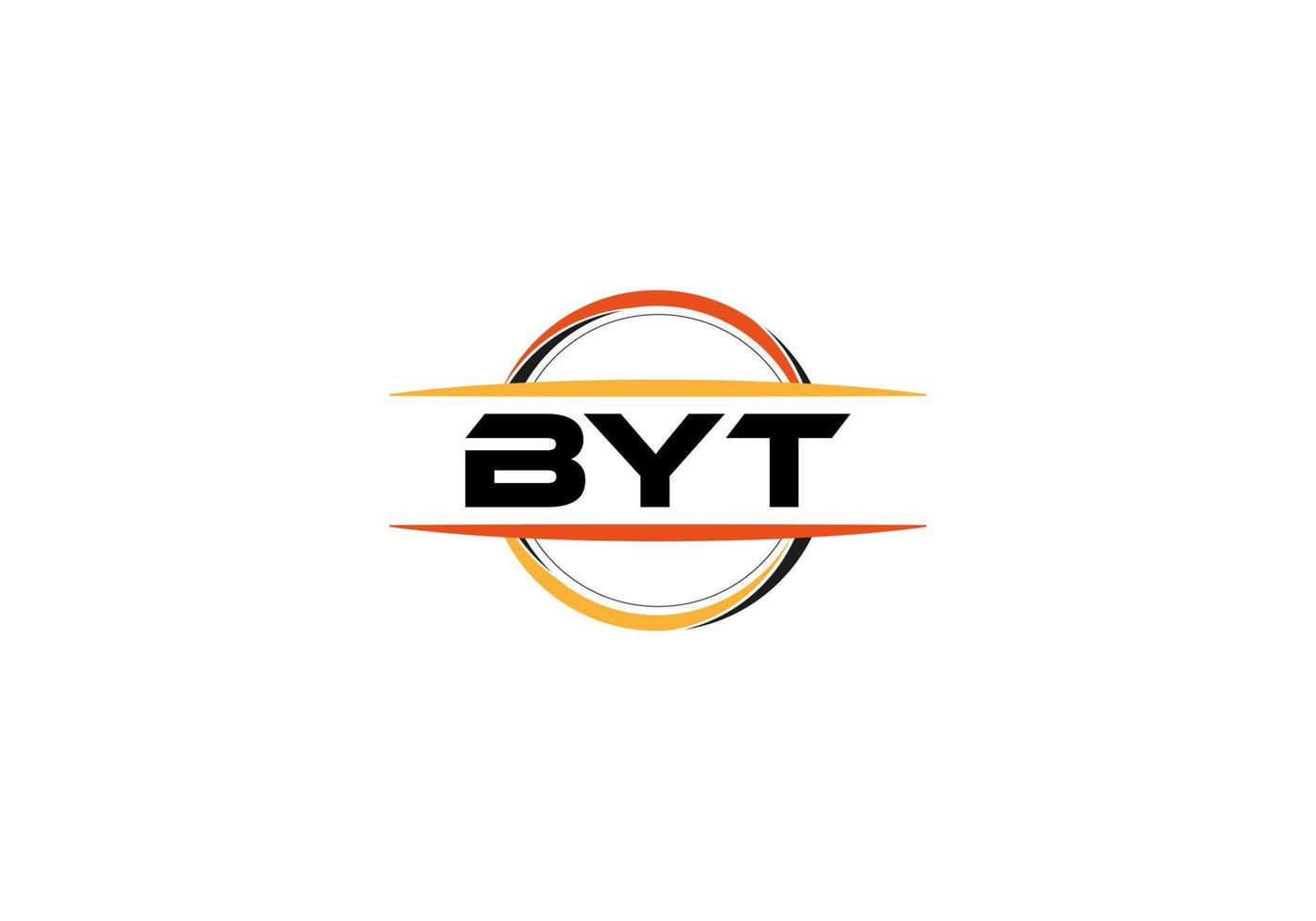 logotipo de forma de mandala de royalties de letra byt. logotipo da arte do pincel byt. byt logotipo para uma empresa, negócios e uso comercial. vetor