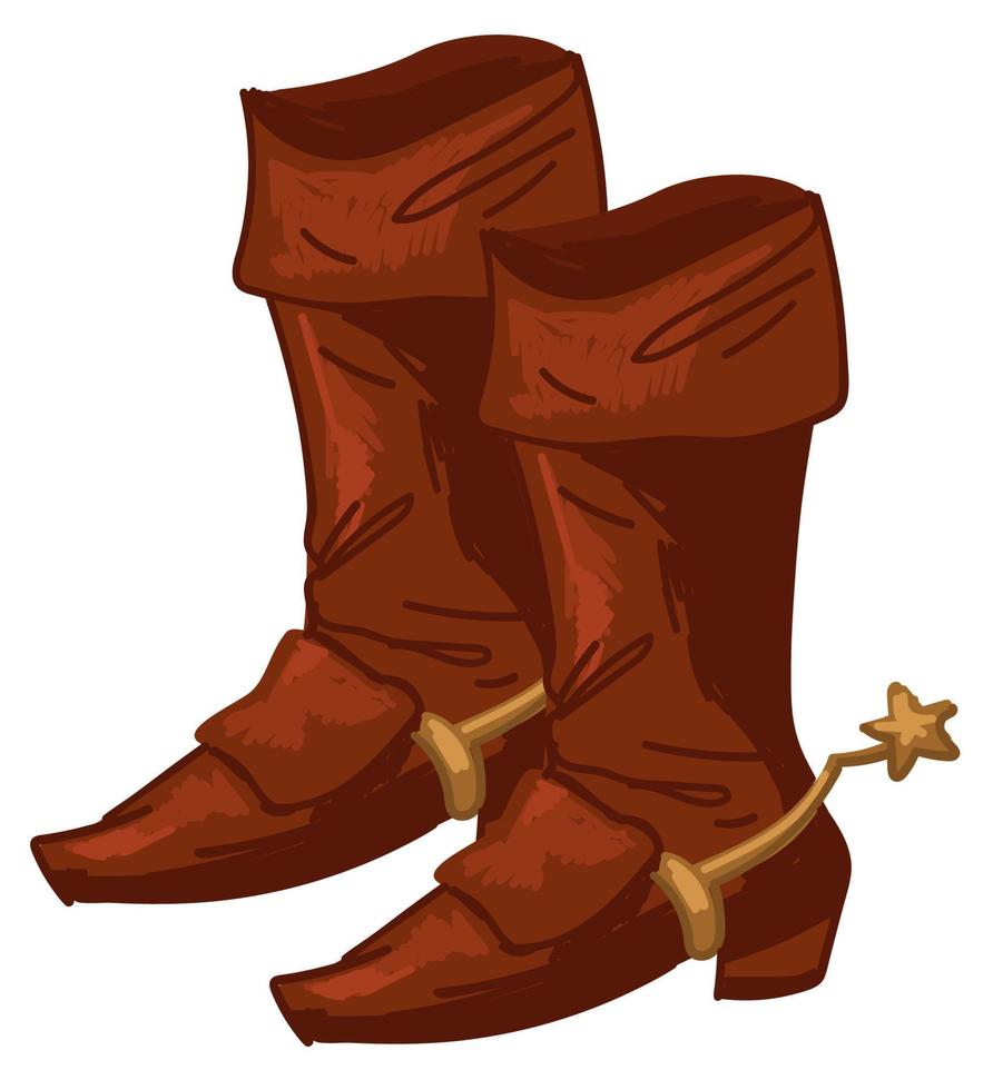 sapatos de couro vintage, use para cowboy ou xerife vetor