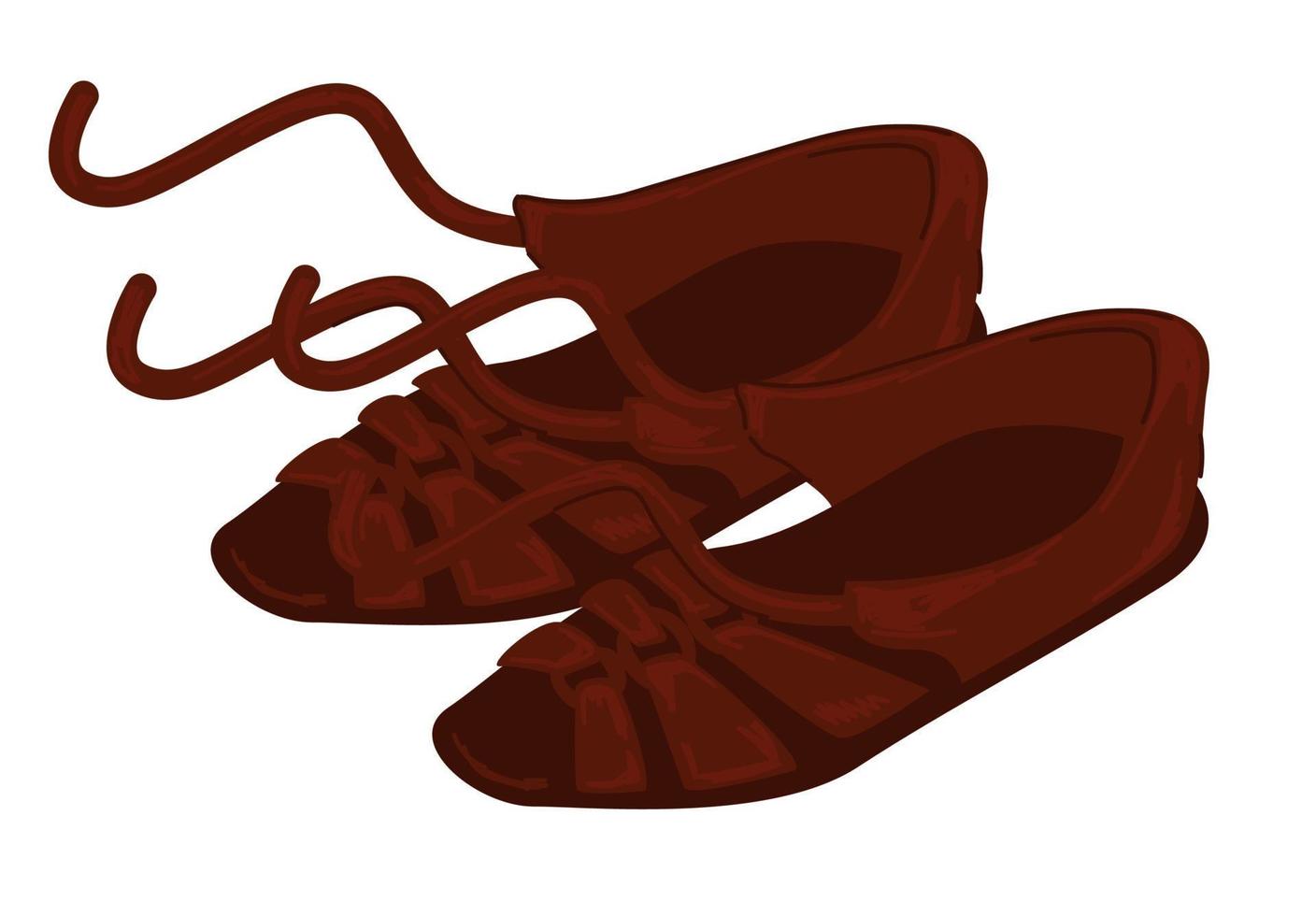sapatos gregos antigos, calçados antigos e moda vetor