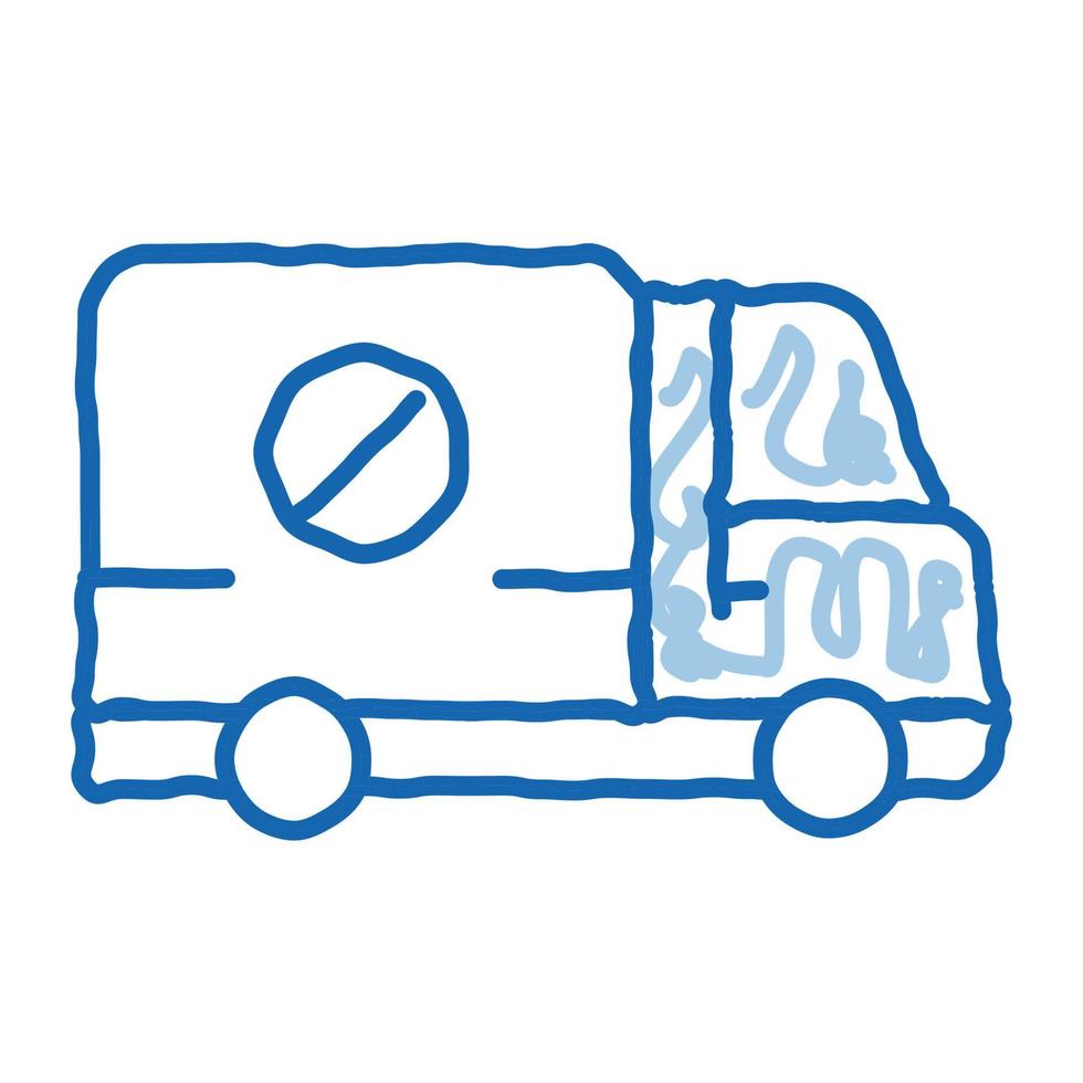 matar ícone de rabisco de caminhão ilustração desenhada à mão vetor