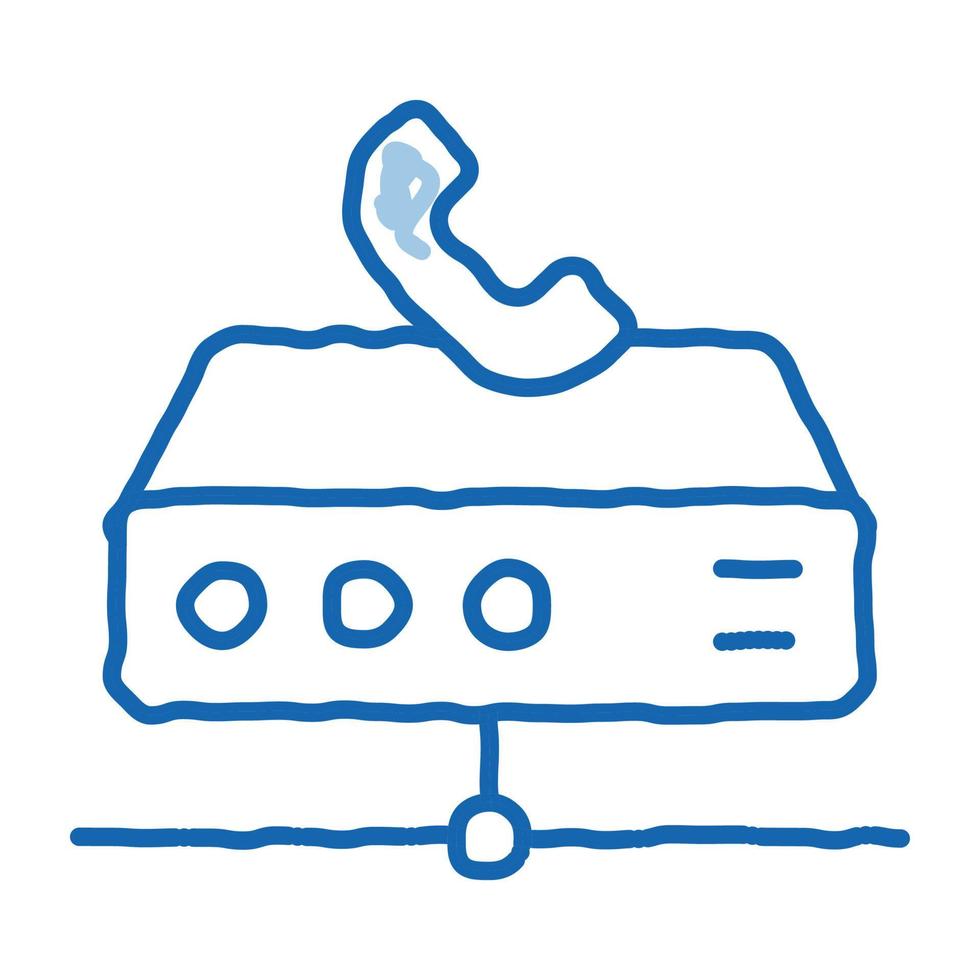 ícone de doodle de telecomunicações digitais ilustração desenhada à mão vetor