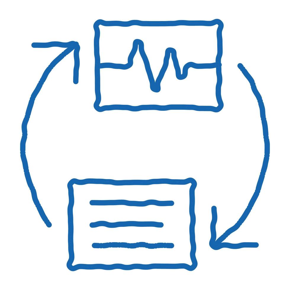 ícone de doodle de controle de voz de diagnóstico sem fio ilustração desenhada à mão vetor