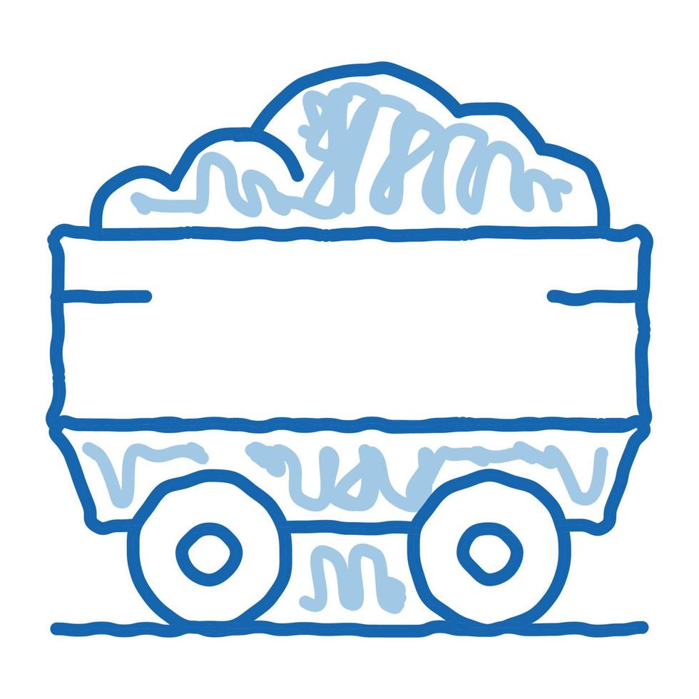 caminhão pesado com ícone de rabisco metalúrgico material ilustração desenhada à mão vetor