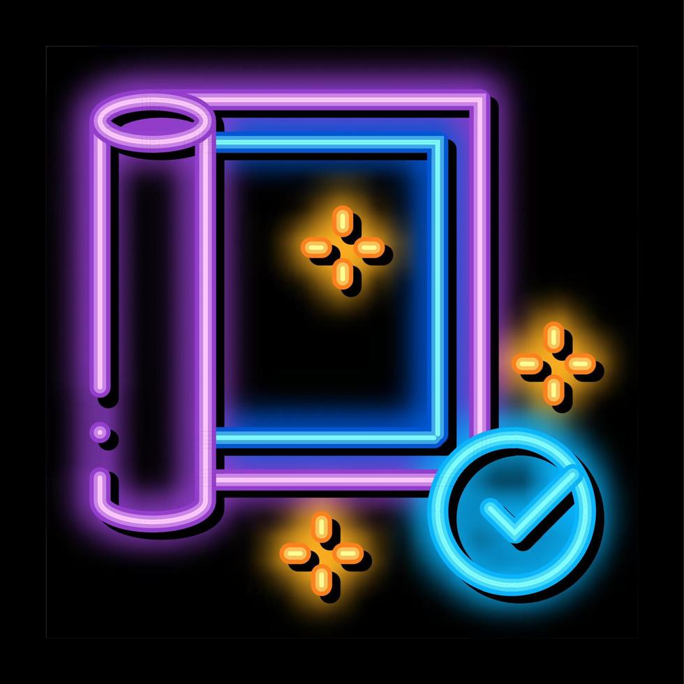 visão limpa da ilustração do ícone de brilho neon do tapete vetor