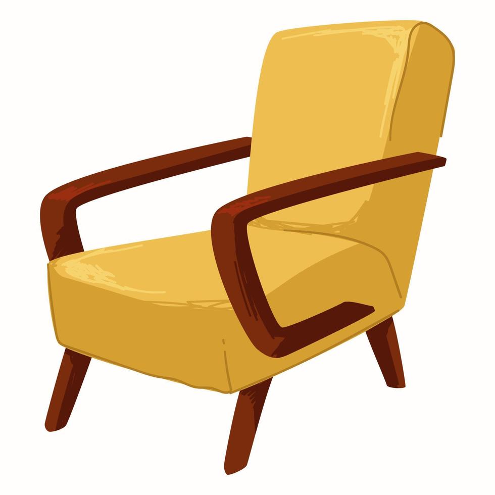 cadeira retrô vintage, móveis de madeira para casa vetor