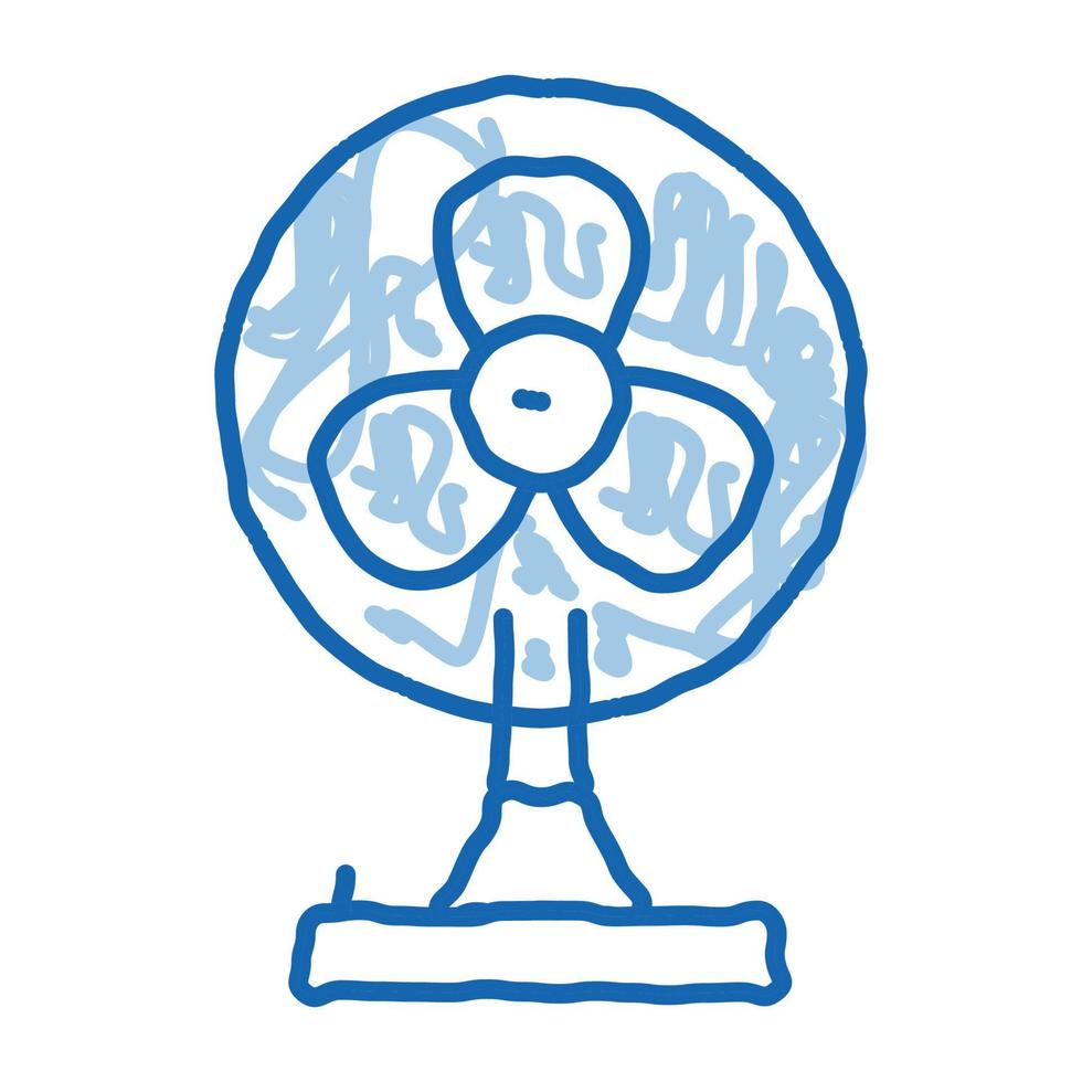 equipamento de resfriamento de ventilador de ar portátil ícone de doodle ilustração desenhada à mão vetor