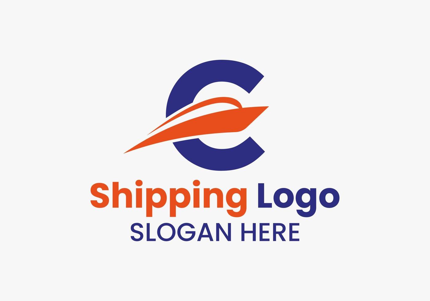 letra c logotipo de remessa símbolo de veleiro. ícone de barco à vela de navio náutico vetor