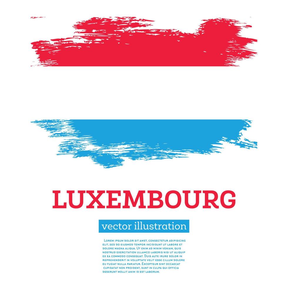 bandeira de luxemburgo com pinceladas. dia da Independência. vetor