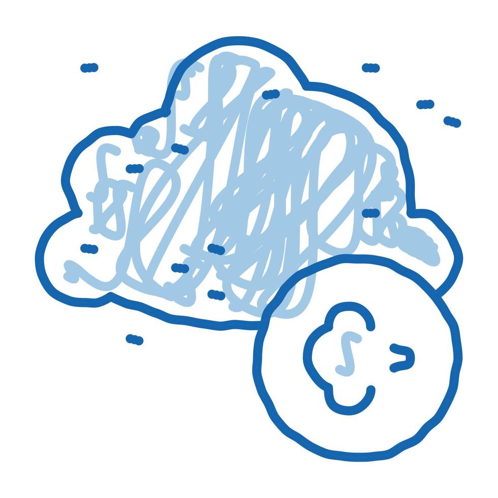 alergia na ilustração desenhada à mão do ícone do doodle de poeira vetor
