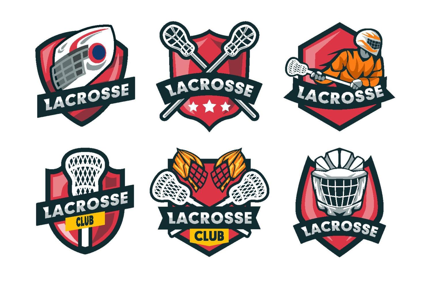 conjunto de logotipo de lacrosse vetor