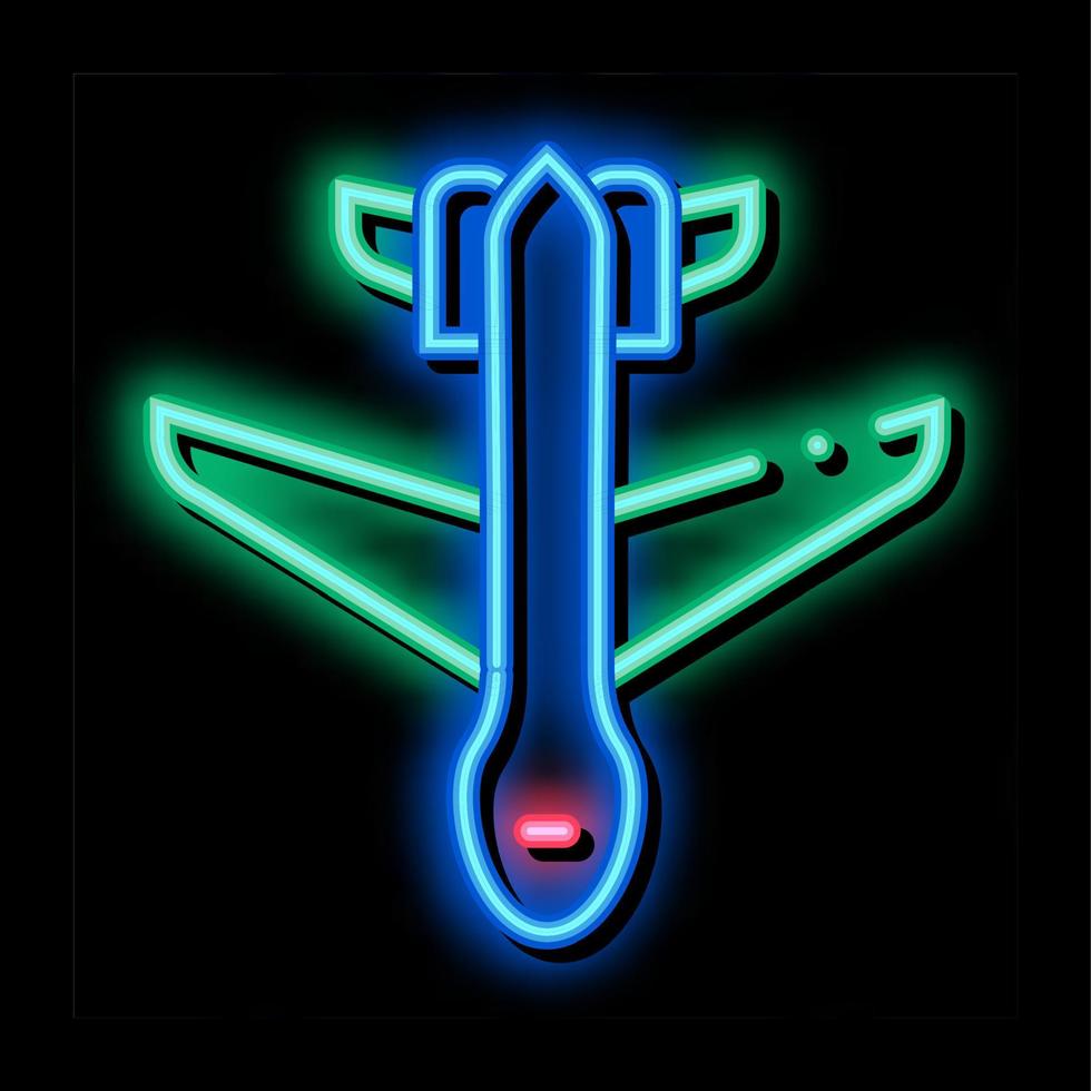 ilustração de ícone de brilho neon de avião drone vetor