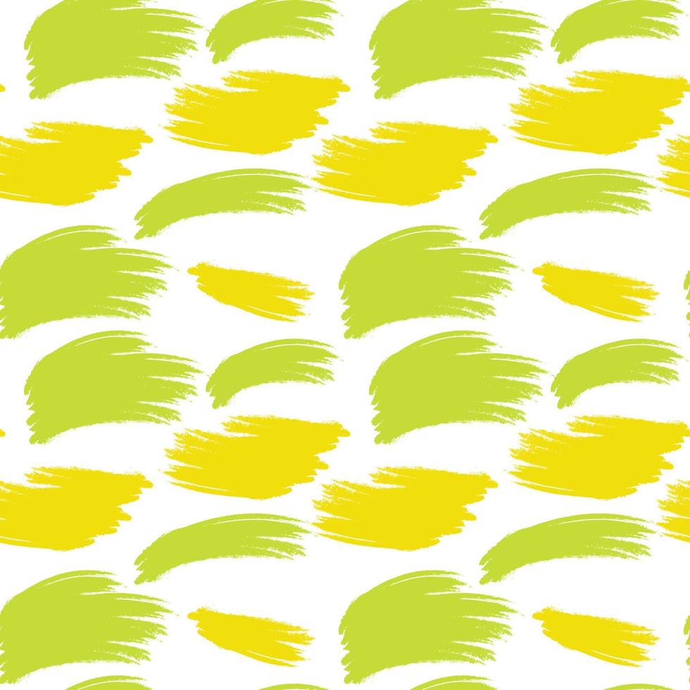 padrão infinito de pinceladas coloridas brilhantes em verdes e amarelos da primavera. fundo vetor