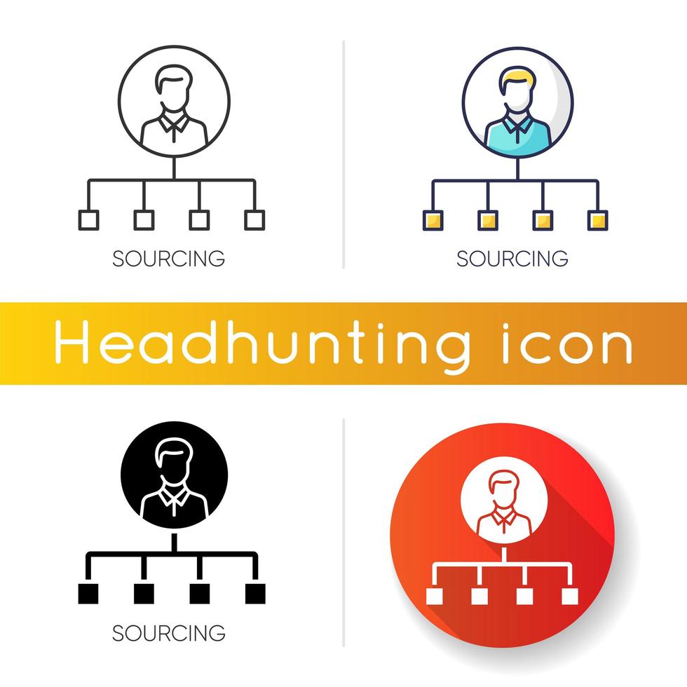 sourcing icon set vetor