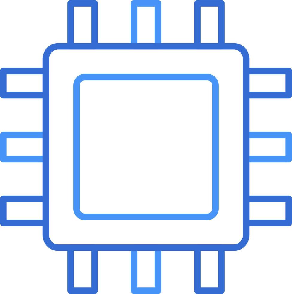 ícone da tecnologia do processador com estilo duotônico azul. computação, diagrama, download, arquivo, pasta, gráfico, laptop . ilustração vetorial vetor