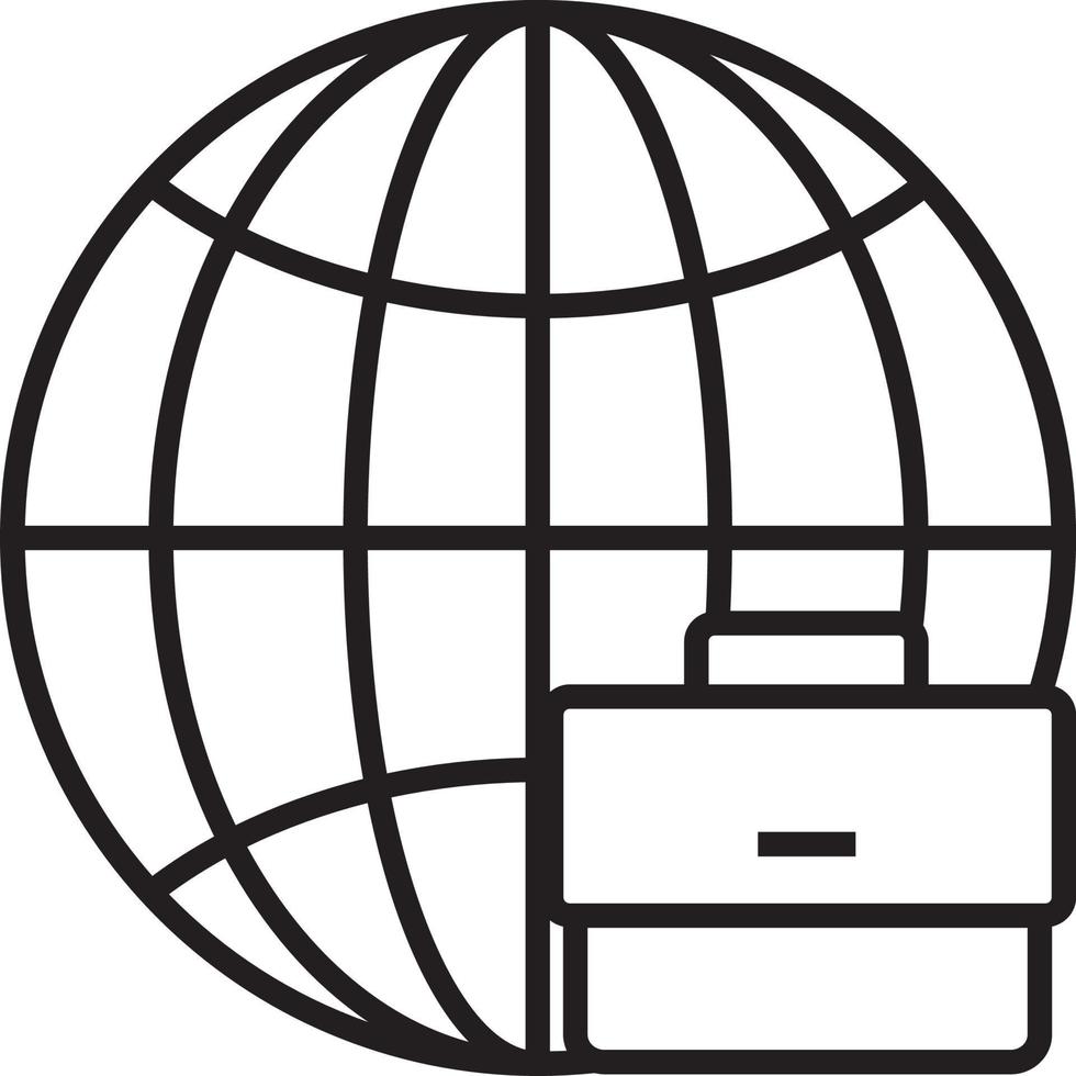 ícones de pessoas de negócios globais com estilo de contorno preto vetor