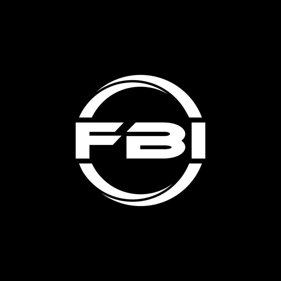 design do logotipo da carta fbi na ilustração. logotipo vetorial, desenhos de caligrafia para logotipo, pôster, convite, etc. vetor