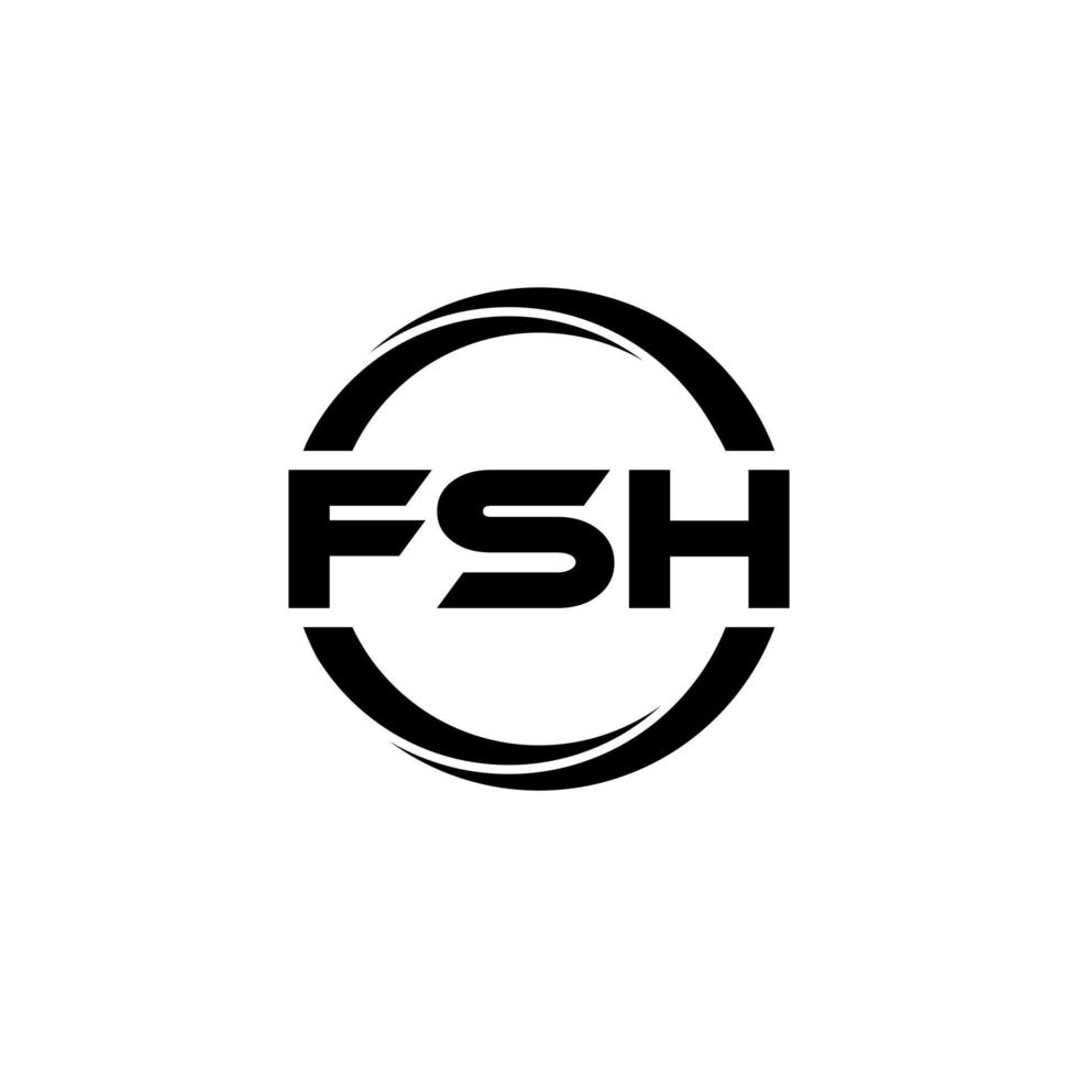 design de logotipo de carta fsh na ilustração. logotipo vetorial, desenhos de caligrafia para logotipo, pôster, convite, etc. vetor