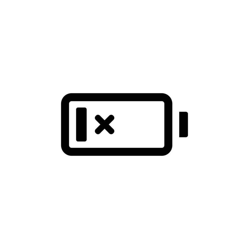 ilustração vetorial de ícone plano simples de bateria fraca vetor