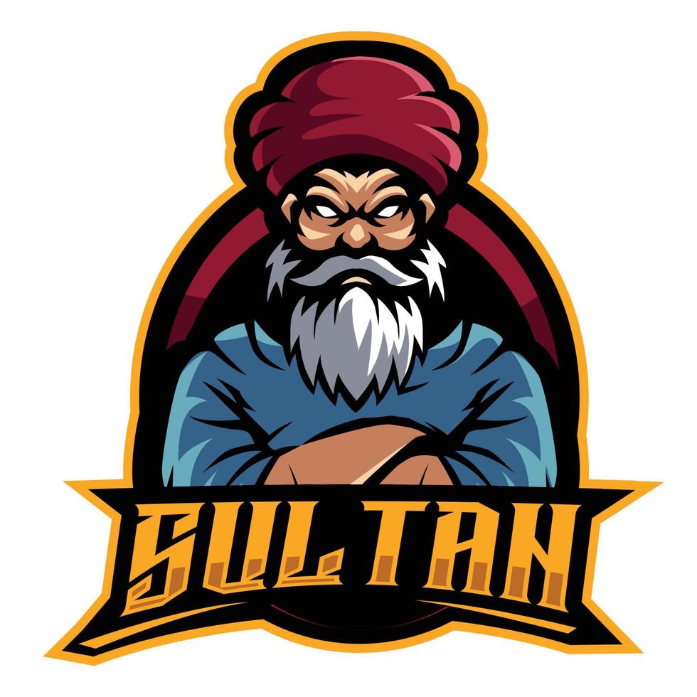 logotipo do sultão árabe e jogos esportivos. vetor sultão e esporte