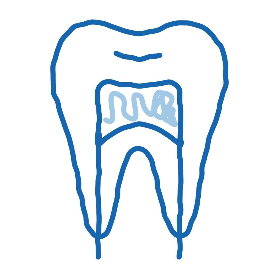 imagem de raio x dental ícone de rabisco de estomatologia ilustração desenhada à mão vetor