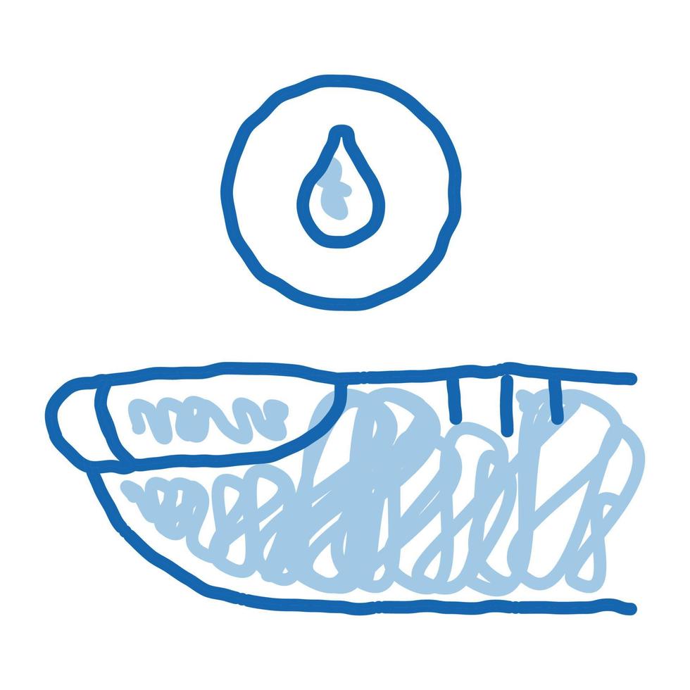 ícone de doodle de temperatura de calor de esmalte ilustração desenhada à mão vetor