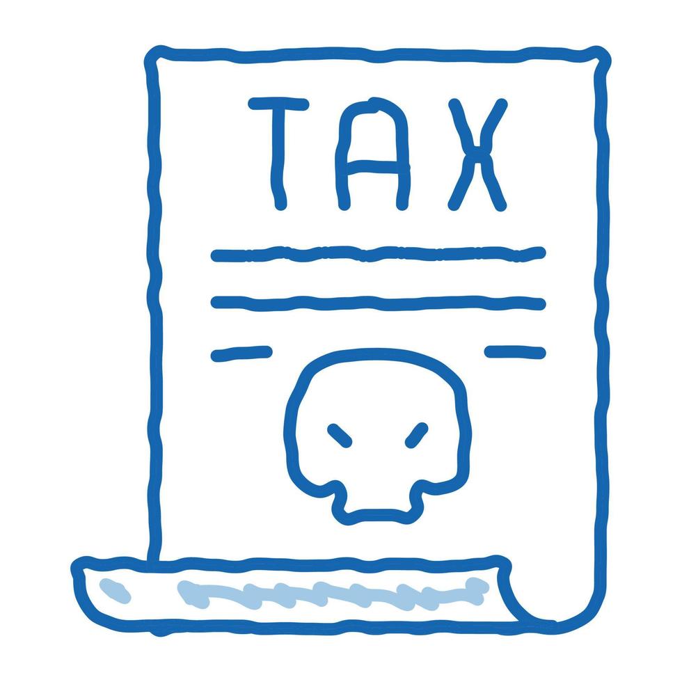 ícone de rabisco de documento fiscal ilustração desenhada à mão vetor