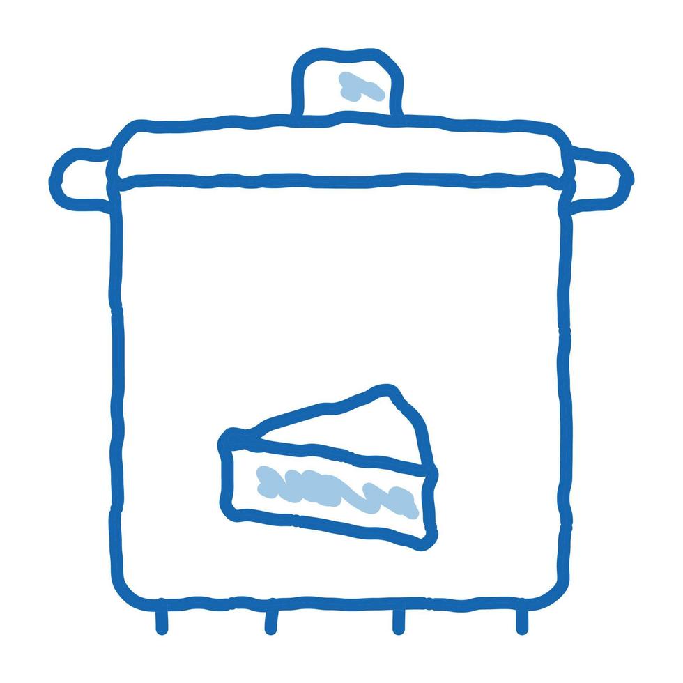 panela de sopa de queijo doodle ícone ilustração desenhada à mão vetor