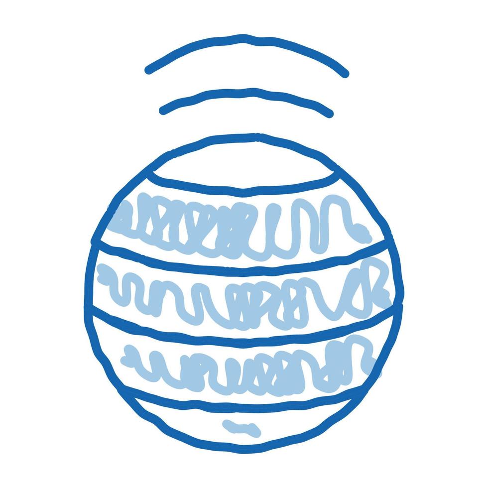 ícone de rabisco de bola giratória ilustração desenhada à mão vetor