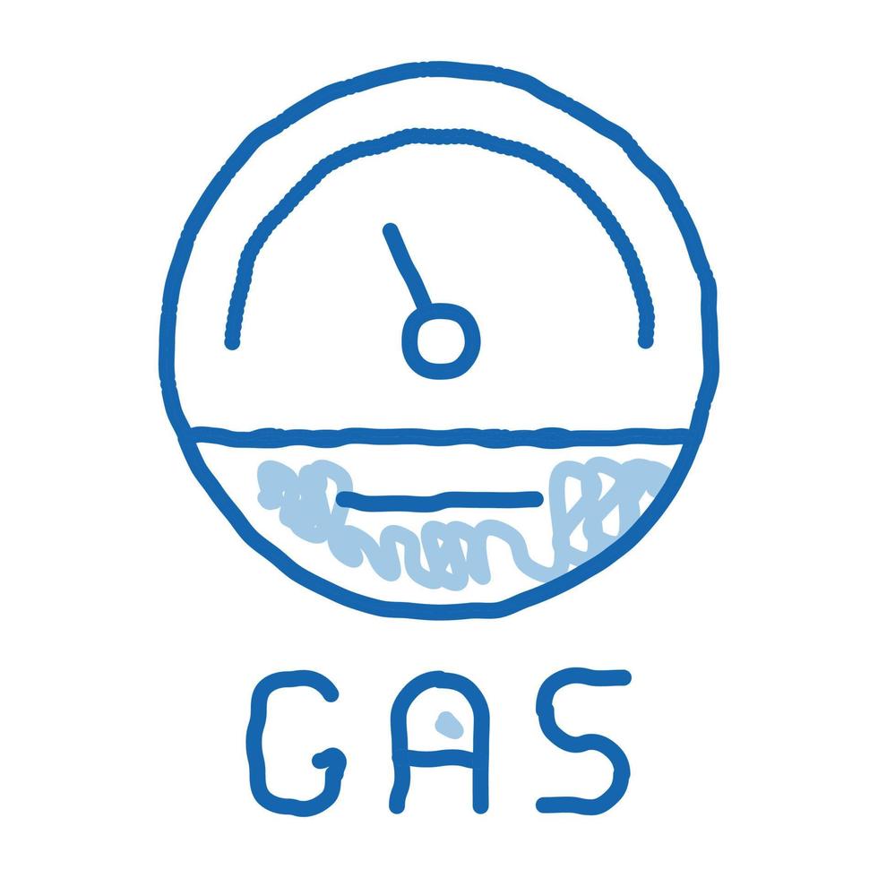 ícone de doodle de indicador de gás do motor ilustração desenhada à mão vetor