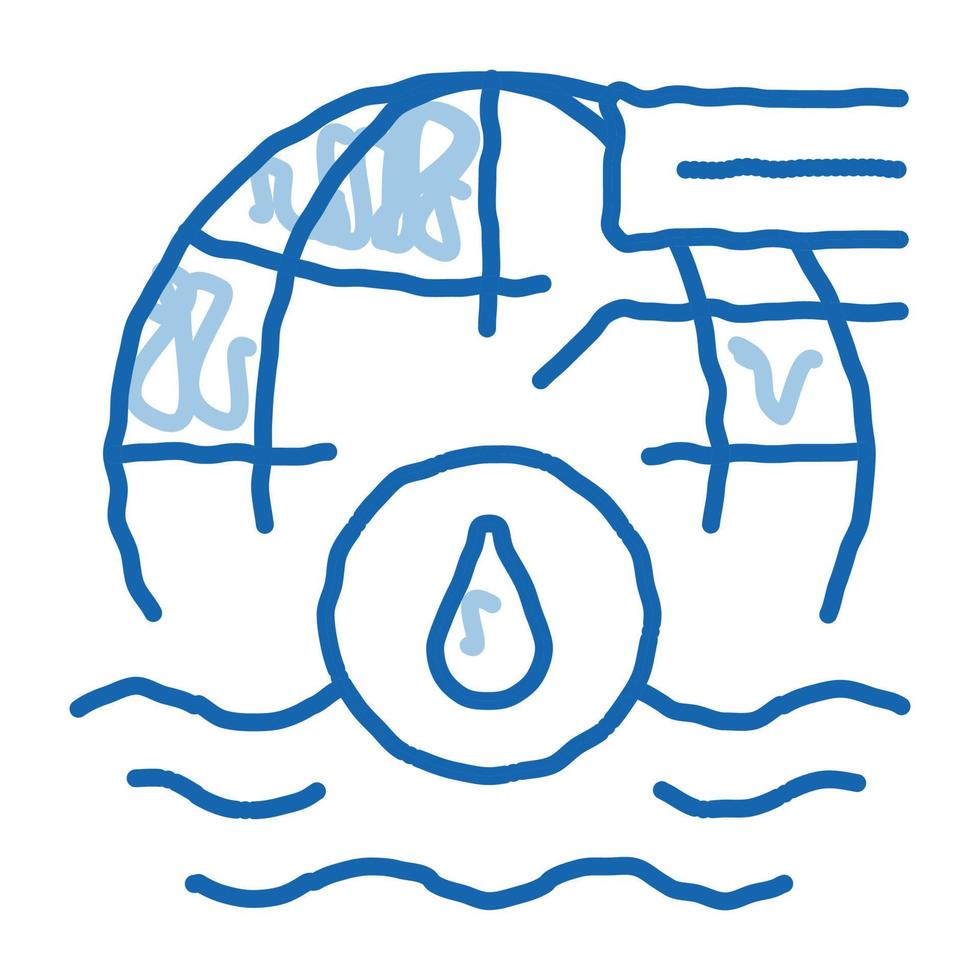 oceanologia ciência doodle ícone ilustração desenhada à mão vetor