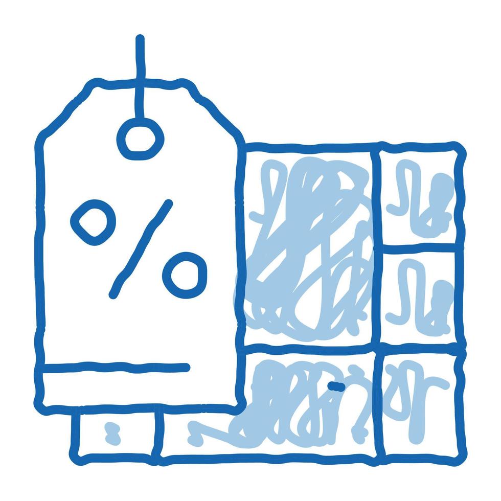 ícone de doodle de desconto de móveis ilustração desenhada à mão vetor