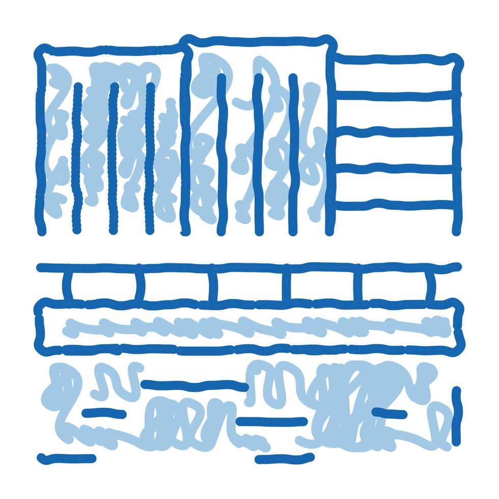 ícone de doodle de rio fluindo em zigue-zague ilustração desenhada à mão vetor