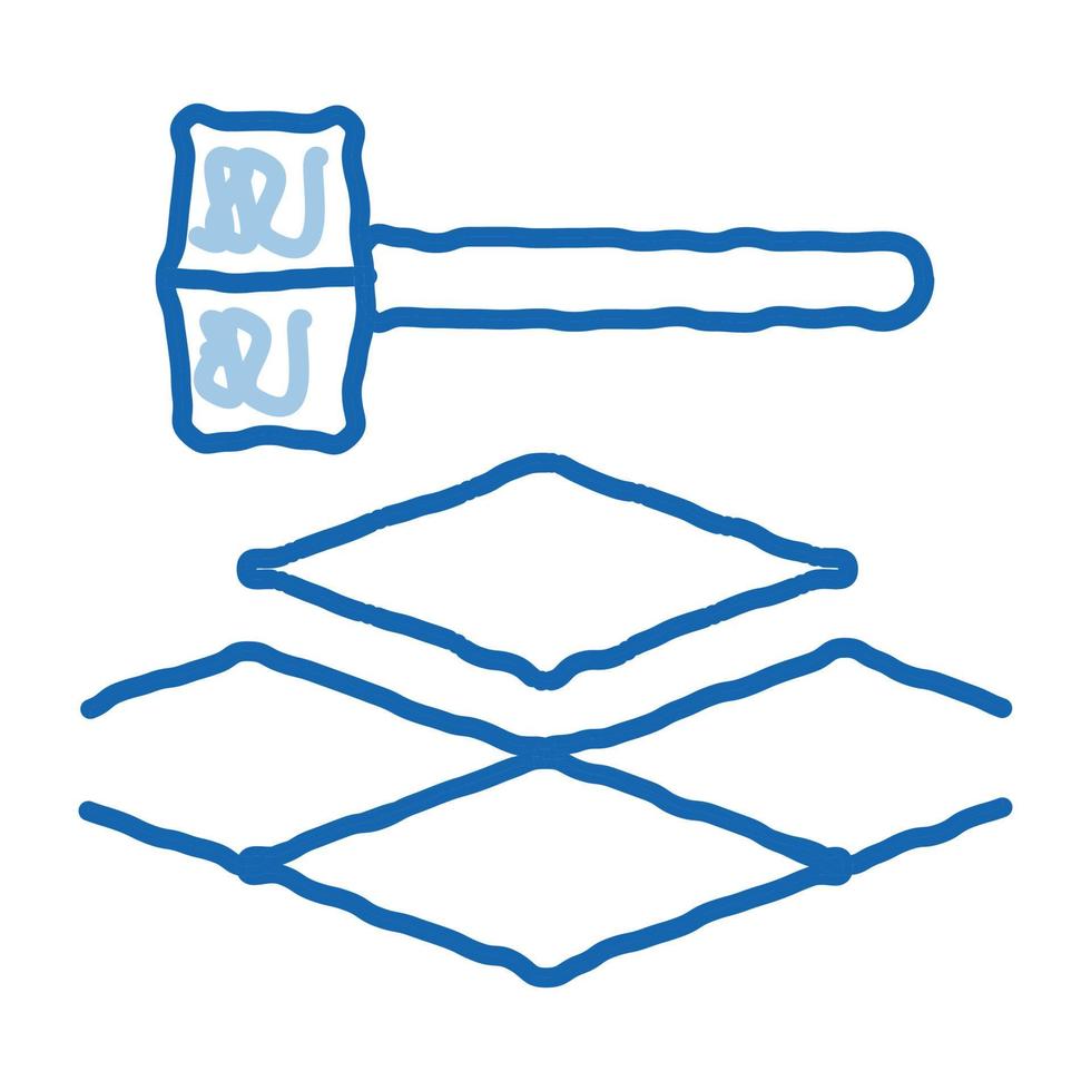 ícone de rabisco de martelo de azulejo ilustração desenhada à mão vetor