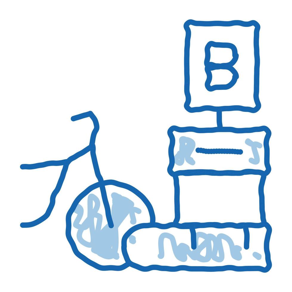 ponto de entrega serviços de compartilhamento de bicicletas doodle ilustração desenhada à mão vetor