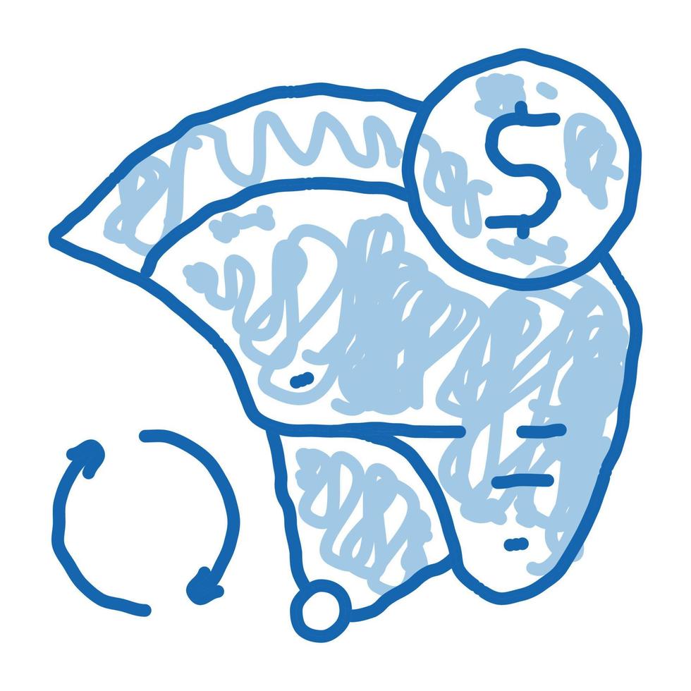 capacete de segurança serviço pago ícone doodle ilustração desenhada à mão vetor