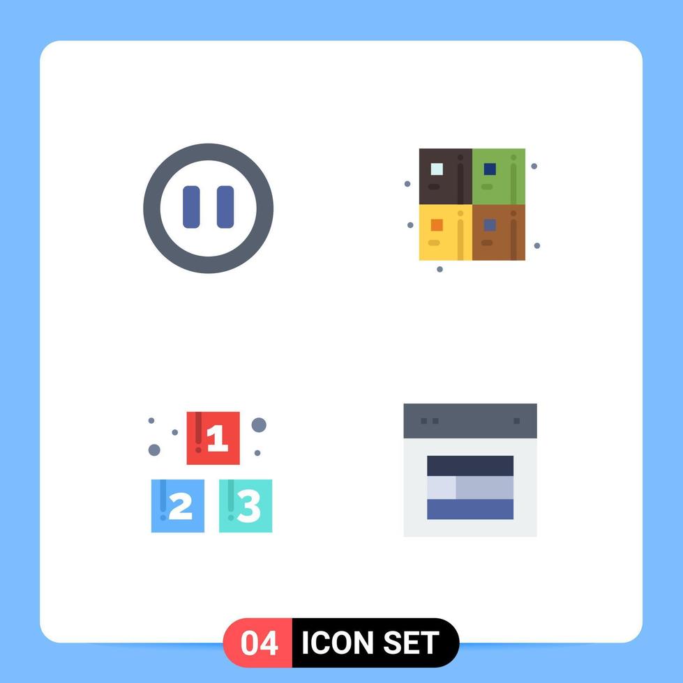 4 conceito de ícone plano para sites móveis e aplicativos controla elementos de design de vetores editáveis de design de fórmula pré-escolar de volta à escola