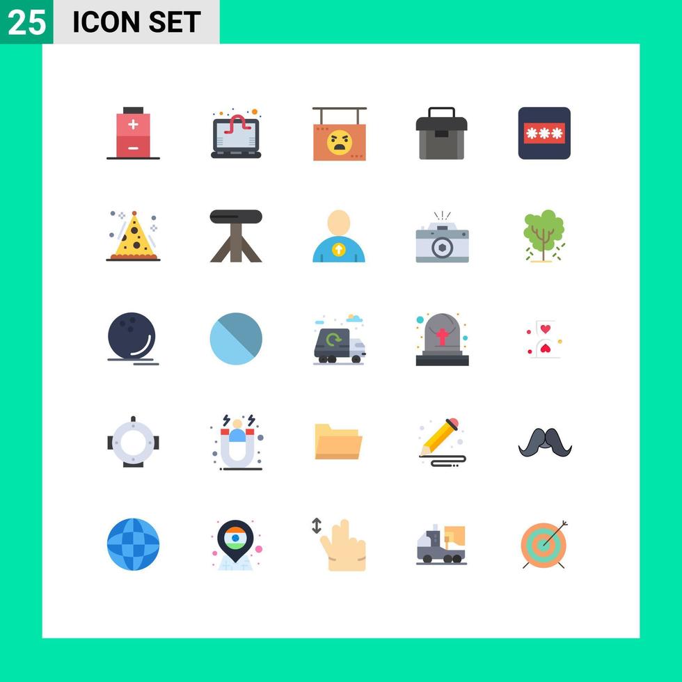 pacote de ícones de vetores de ações de 25 sinais e símbolos de linha para mala de layout portfólio de halloween maleta de elementos de design de vetores editáveis