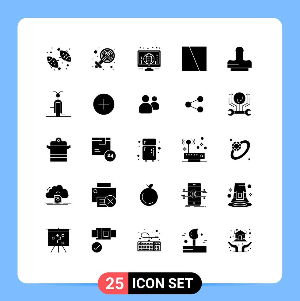 pacote de ícones vetoriais de estoque de 25 sinais e símbolos de linha para colagem de interface de globo de layout de imprensa elementos de design de vetores editáveis