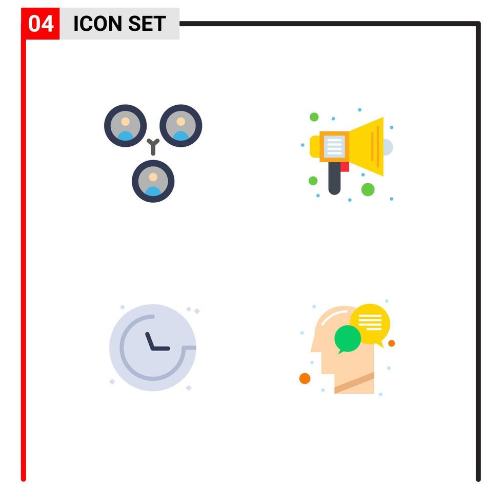 pacote de interface do usuário de 4 ícones planos básicos de direção de conexões, áudio, som, navegação, elementos de design vetorial editáveis vetor